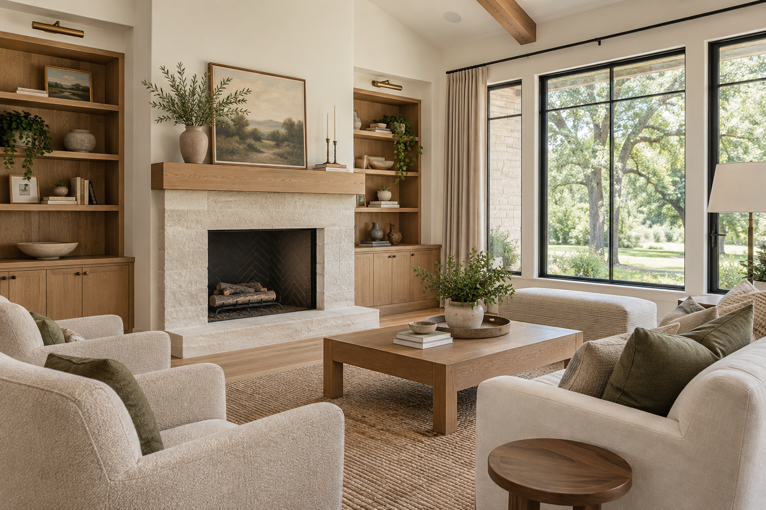 AI-generated living room design inspiration for residential reconstruction